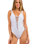 Deep V-Cut One Piece Swimsuit