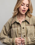 Embroidered Wash Cotton Jacket