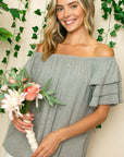 e Luna PLUS Off Shoulder Tiered Ruffle Top