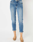 Judy Blue Full Size Cuffed Hem Low Waist Slim Jeans