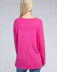 Zenana Viscose Front Pockets Sweater