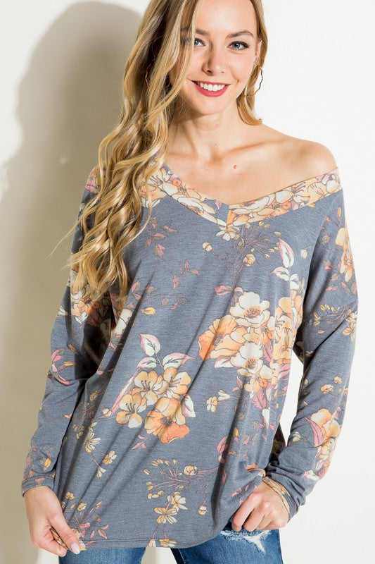 Floral Loose Fit Boxy Top