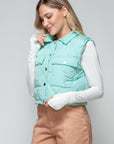 Snobbish Snap Down Quilted Crop Vest