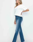 bytos Full Size Distressed High Rise Jeans with Pockets