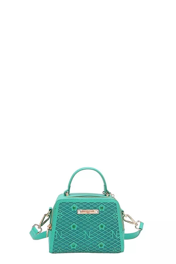 Nicole Lee USA Vegan Geometric Pattern Structured Handbag