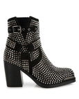 Babbon Studded Harness Detail Ankle Boots