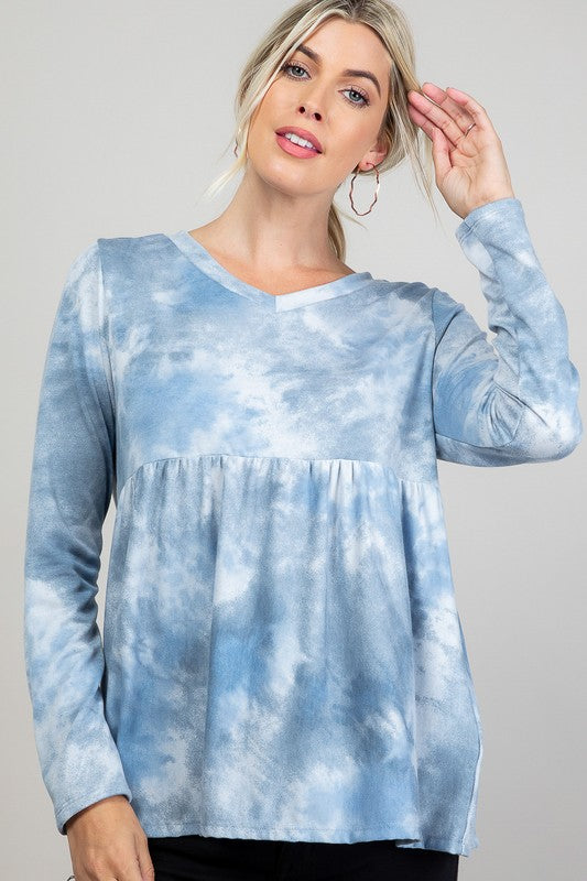 e Luna PLUS Cloud Tie Dye Babydoll Top