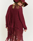 Plus Jade By Jane Fringe Knit Cardigan