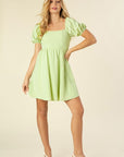 Lilou Tie Back Dress with Puff Sleeves