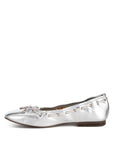 Marlow Metallic Eyelet Detail Bow Ballerinas