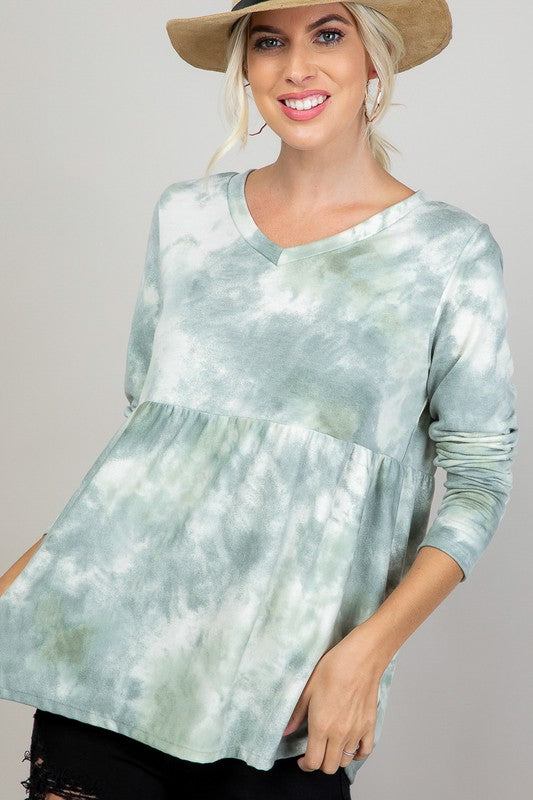 e Luna PLUS Cloud Tie Dye Babydoll Top