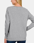 Zenana Front Seam Round Neck Sweater