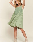 ADORA Decorative Button Sleeveless Babydoll Dress