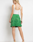 Rhinestone Suede Fringe Skirt