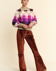 Davi & Dani Elastic Waist Knit Flare Pants