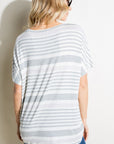 e Luna Striped Front Tie Top