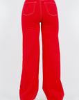 GJG Denim Wide Leg Jean in Red