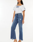 Kancan Full Size High Rise Slim Wide Leg Jeans