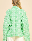 Davi & Dani Vintage Print Open Front Jacket with Pockets