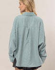 HYFVE Stripe Button Down Long Sleeve Oversized Shirt