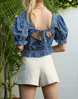 Lilou White Denim Line Shorts