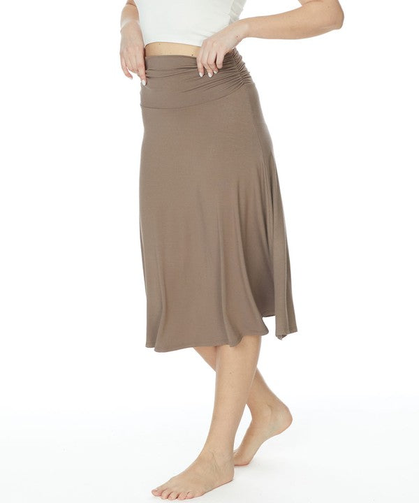 Fabina Bamboo Flared Mid Length Skirt