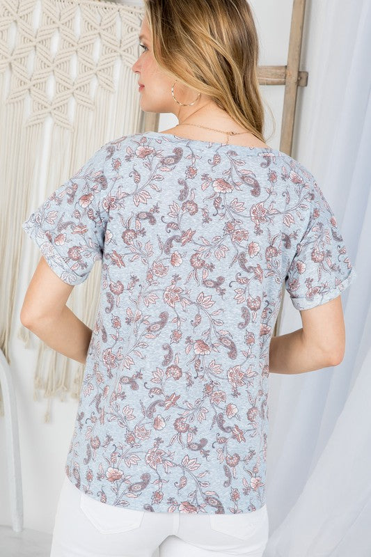 e Luna Paisley Print Boxy Top