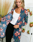 e Luna Floral Long Sleeve Cardigan