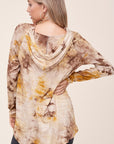 e Luna Tie Dye Hoodie High Low Plus Top