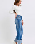 Judy Blue Full Size Distressed High Waist Wide Leg Jeans