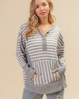 BiBi Striped Thumbhole Long Sleeve Top