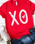 Distressed XOXO Heart Graphic Tee