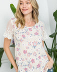 Floral Embroidery Lace Top - My Pampered Life Seattle