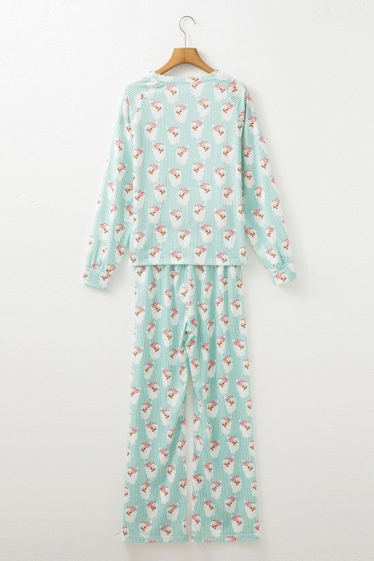 Christmas Santa Claus Stripe Top and Pants Lounge