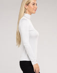 Zenana Ribbed Turtle Neck Long Sleeve Top