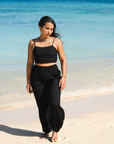 Black Harem Pants + Oasis Crop Top Set