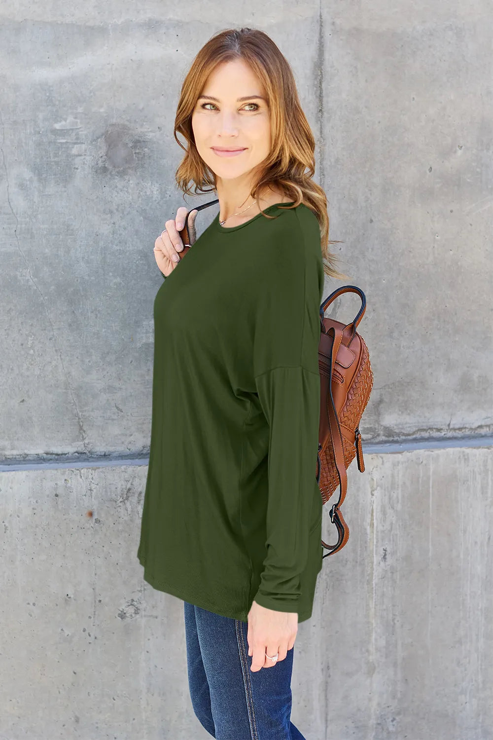 Basic Bae Full Size Relaxed Long Sleeve Tee