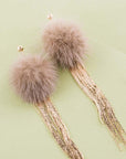 Powder Puff Drop Earrings