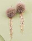 Powder Puff Drop Earrings