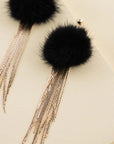 Powder Puff Drop Earrings