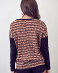 Jade by Jane Striped Animal Print Long Sleeve PLUS