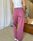 RFM Full Size High Rise Garment Dye Wide Leg  Jeans