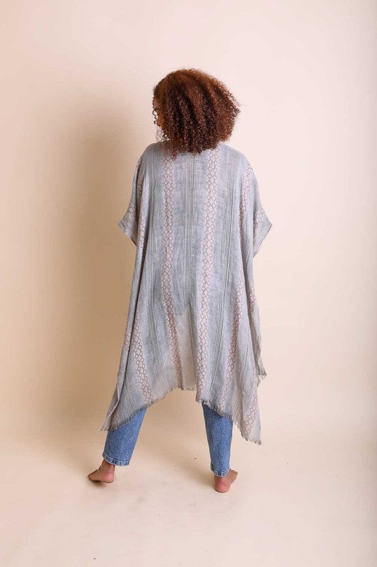 Woven Long Line Tribal Kimono - Online Only