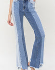 VERVET by Flying Monkey High Rise Relaxed Flare With Uneven Raw Hem