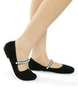 Corphee Pearl Strapped Glitter Ballerinas