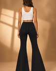GJG Denim Silver Reign High Rise Flare Jeans – Black