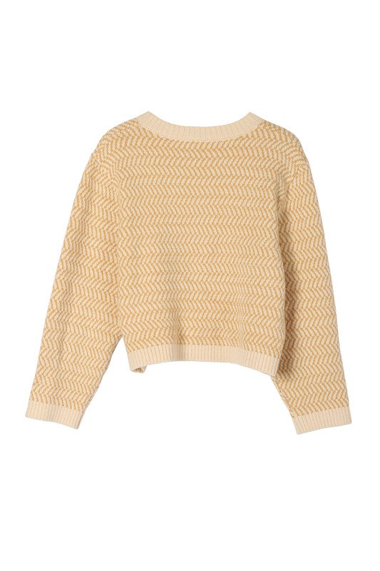 Lilou Herringbone Crew Neck Sweater - Online Only