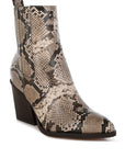 Cornus Snake Print Ankle Boots