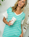 e Luna PLUS Big Striped Jersey Boxy Top