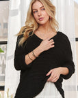 ADORA V-Neck Drop Shoulder Long Sleeve Sweater